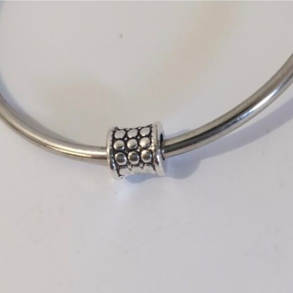Silver Studded Spacer Charm for Pandora‎ Style Bracelet - Picture 2 of 4